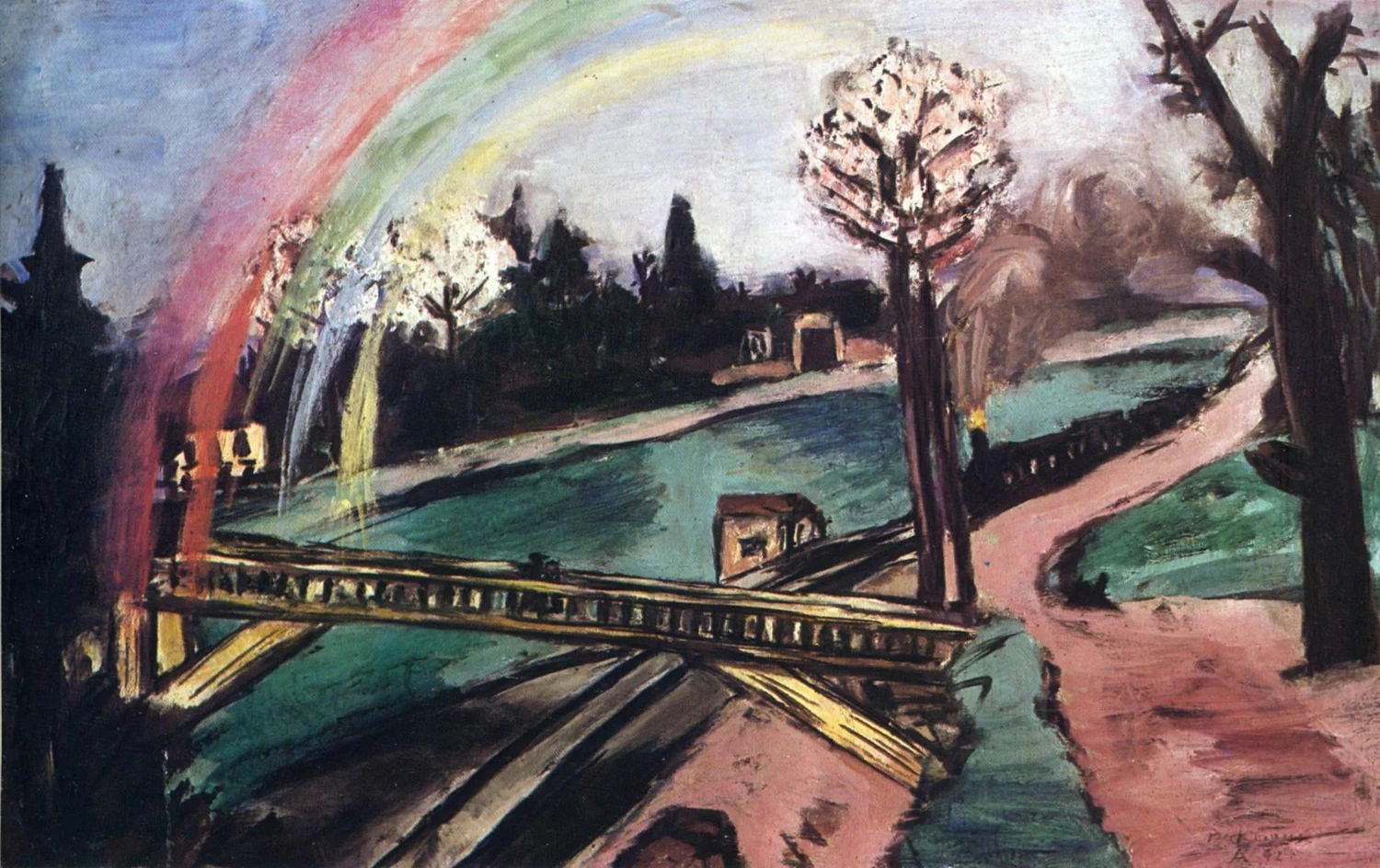 Ponte sulla ferrovia e arcobaleno,1942